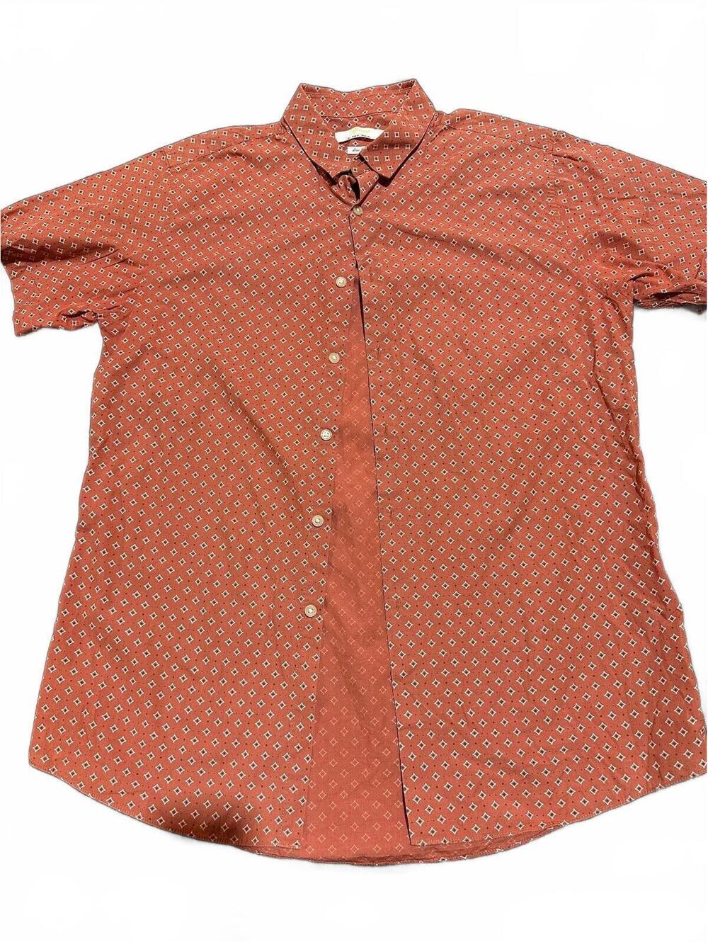 Slim Fit Topman Salmon Geometric Button Shirt Men's L